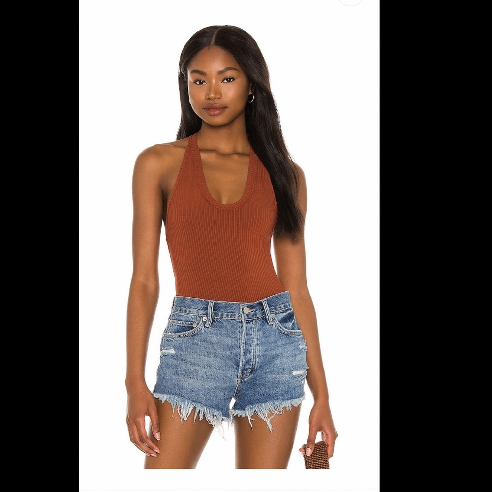 ✨NWT Free People Speed Dial Bodysuit in Bronze Brown